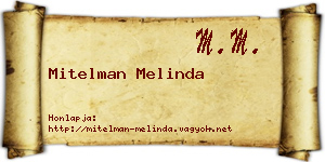 Mitelman Melinda névjegykártya